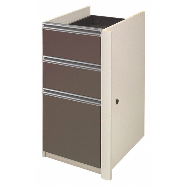 Connexion 15.40" W 3 Drawer Desk Pedestal, Sandstone/Slate, Letter/Legal - 93621-1159
