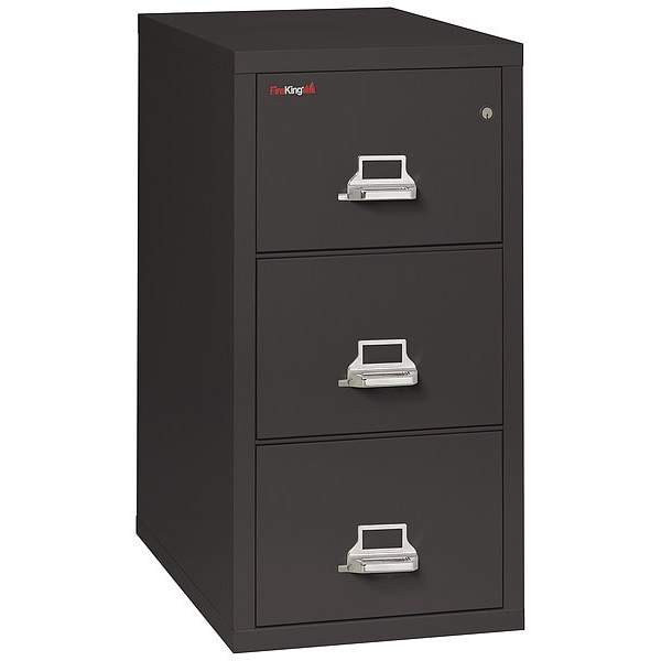 Fireking 20-13/16" W 3 Drawer File Cabinet, Black, Legal - 3-2131-CBL