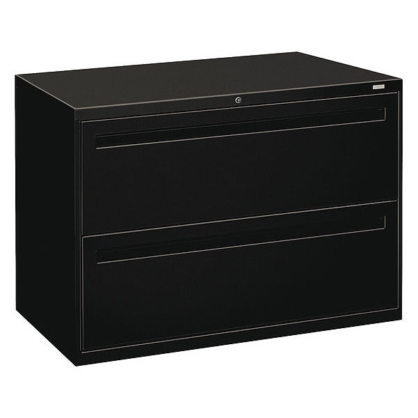 Hon 42" W 2 Drawer File Cabinet, Black, A4/Legal/Letter - H792.L.P