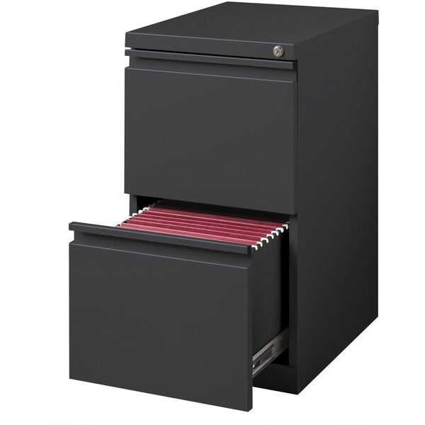 Lorell 15" W 2 Drawer Ff Mobile Pedestal FileLetter20", Charcoal, Letter - LLR66910