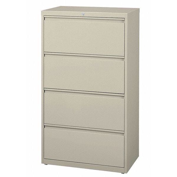 Hirsh 30" W 4 Drawer Lateral File Cabinet, Putty, A4/Legal/Letter - 14976
