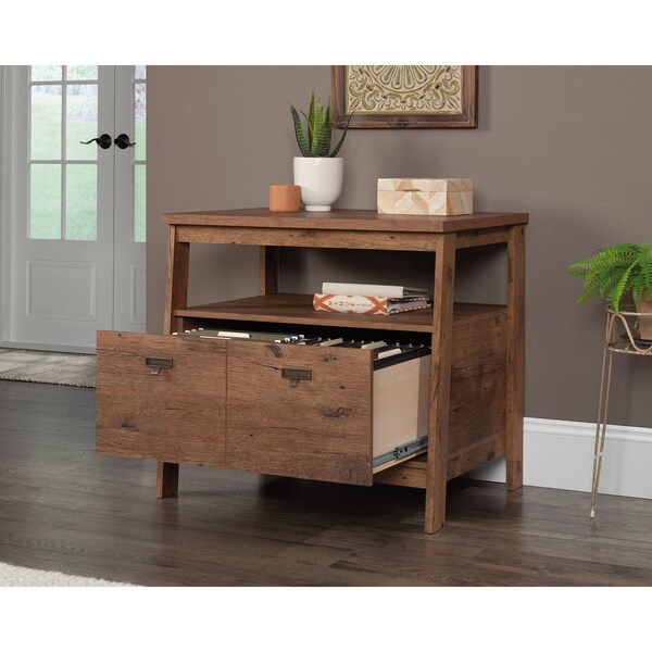 Sauder Trestle Lateral File Vo , Drawer with full extension slides holds letter or legal size hanging files - 428838
