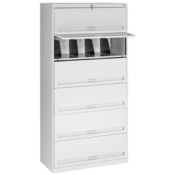 Tennsco 36" W 6 Drawer Lateral File Cabinet, Light Gray, Letter/Legal - FS361LLGY