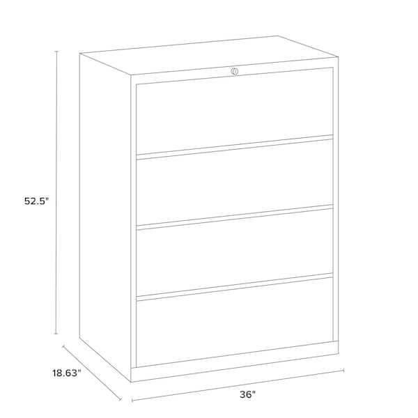 Hirsh 36" W 5 Drawer File Cabinet, Putty, Letter - 17898