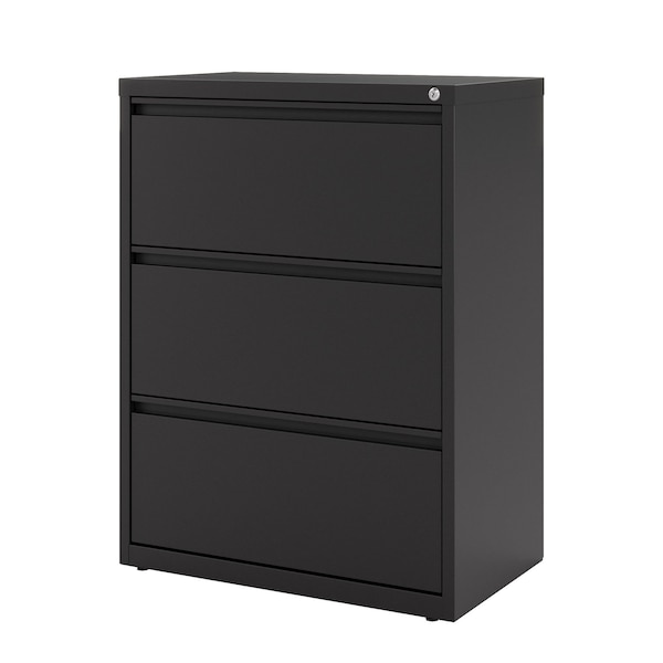 Hirsh 30" W 3 Drawer Lateral File Cabinet, Black, A4/Legal/Letter - 14974