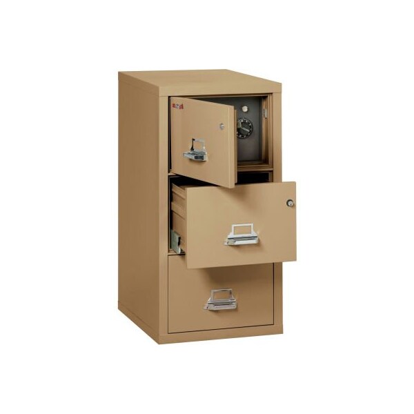 Fire King Fireking Fireproof 3 Drawer Vertical Safe-In-File Legal 20-13/16"Wx31-9/16"Dx40-1/4"H Sand - 3-2131-CSASF
