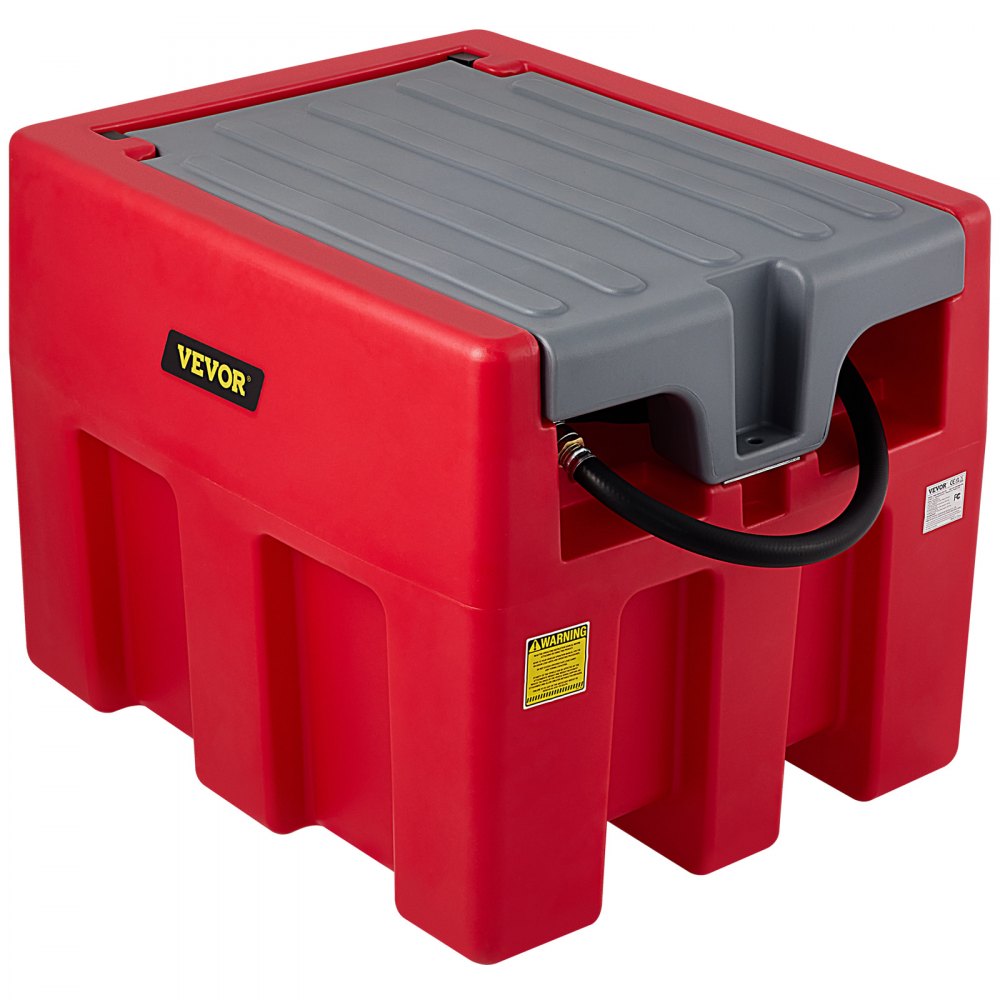 VEVOR Portable Diesel Tank, 58 Gallon Capacity & 10 GPM Flow Rate, Diesel Fuel Tank with 12V Electric Transfer Pump and 13.1ft Rubber Hose, PE Diesel Transfer Tank for Easy Fuel Transportation, Red - SLYXJLBDDWC45SZHKV0