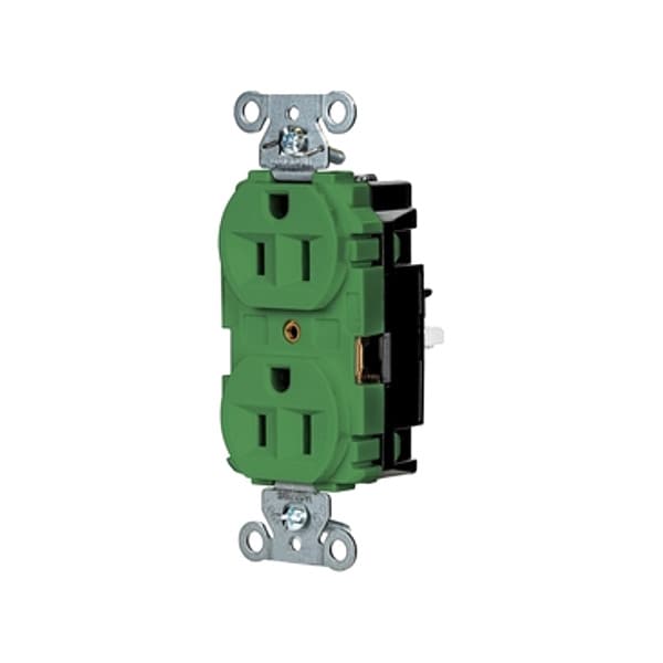 Hubbell Receptacle, 1/2 hp, 125V AC, NEMA 5-15R - 5262STGN