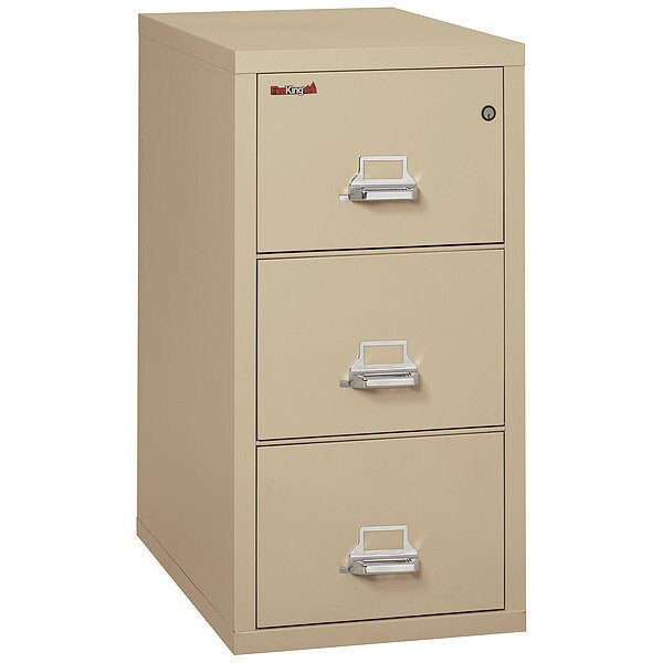 Fireking 20-13/16" W 3 Drawer File Cabinet, Parchment, Legal - 3-2131-CPA