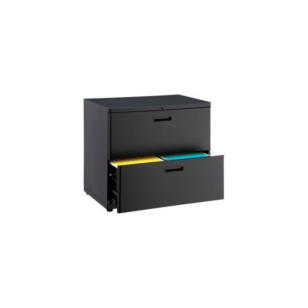 Global Equipment Interion    30" Lateral File Cabinet 2 Drawer Black - 248986