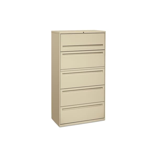 Hon HON, 700 SERIES FIVE-DRAWER LATERAL FILE W/ROLL-OUT SHELF, 36W X 18D X 64 1/4H, PUTTY - 785LL