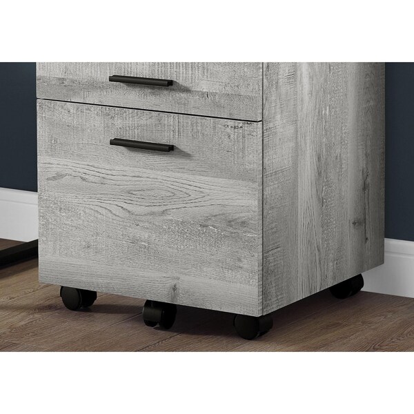 Homeroots 25.25 in. Grey Particle Board & MDF Filing Cabinet with 3 Drawers - 333502