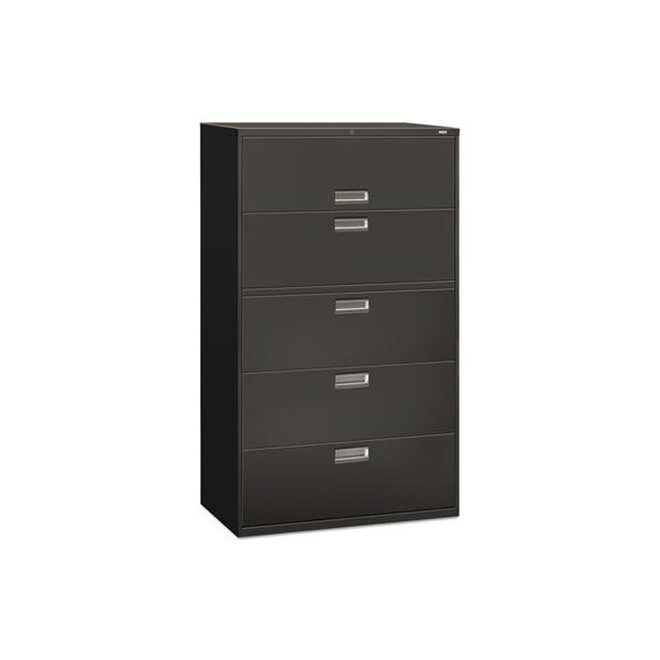 Hon HON, 600 SERIES FIVE-DRAWER LATERAL FILE, 42W X 18D X 64.25H, CHARCOAL - 695LS