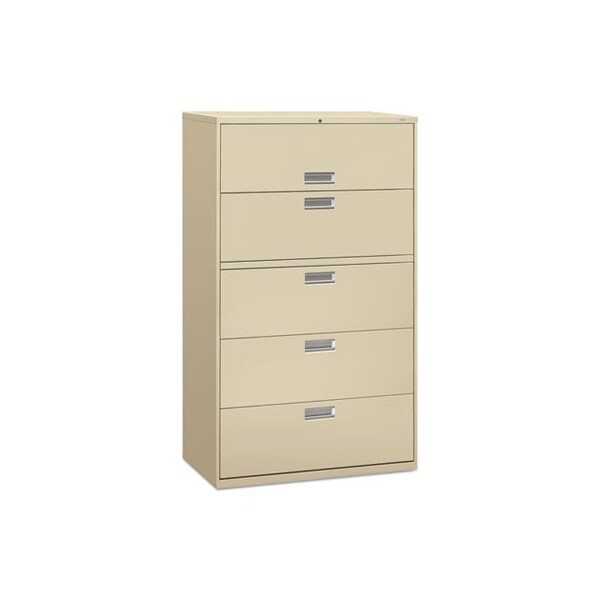Hon HON, 600 SERIES FIVE-DRAWER LATERAL FILE, 42W X 18D X 64.25H, PUTTY - 695LL