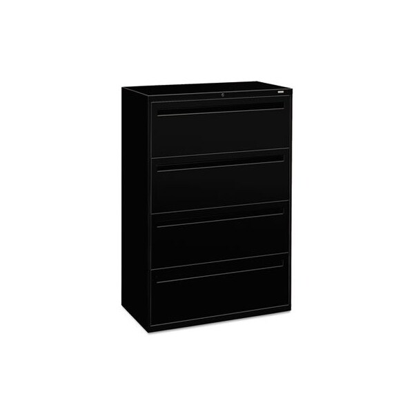 Hon HON, 700 SERIES FOUR-DRAWER LATERAL FILE, 36W X 18D X 52.5H, BLACK - 784LP