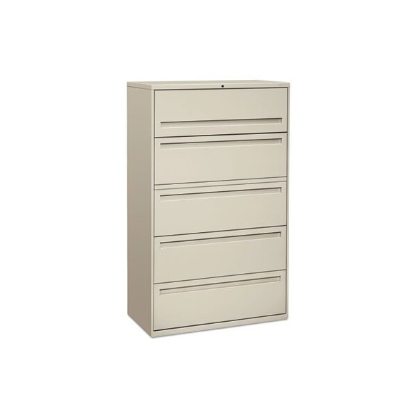 Hon HON, 700 SERIES FIVE-DRAWER LATERAL FILE WITH ROLL-OUT SHELVES, 42W X 18D X 64.25H, LIGHT GRAY - 795LQ