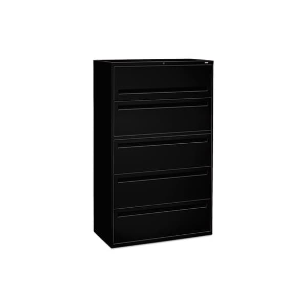 Hon HON, 700 SERIES FIVE-DRAWER LATERAL FILE WITH ROLL-OUT SHELVES, 42W X 18D X 64.25H, BLACK - 795LP