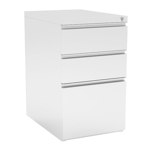 Officesource Metal Pedestals 3 Drawer Metal File and Dual Box Pedestal - 22''D - OSCPSBBFWH