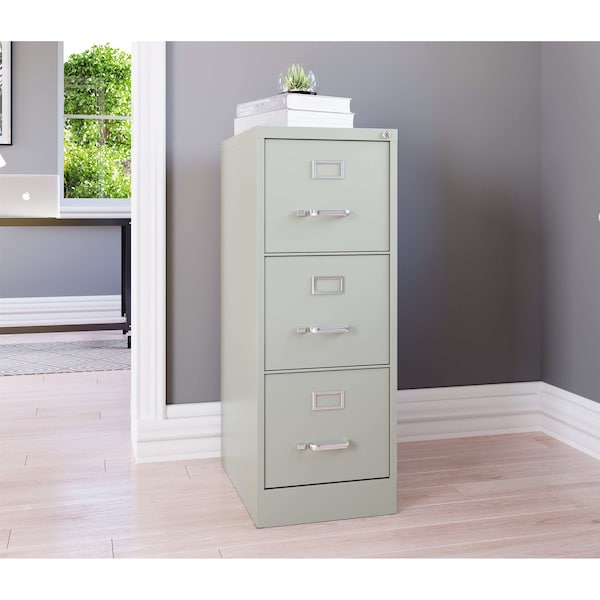 Hirsh 15 in W 3 Drawer Vertical File Cabinet, Light Gray - 24857
