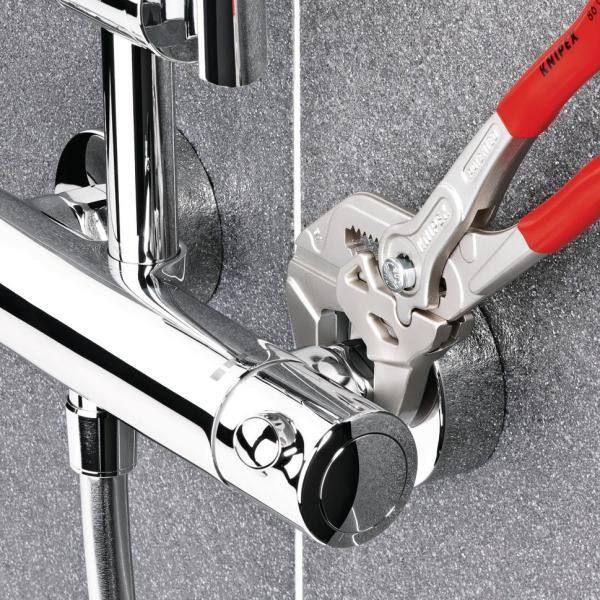 KNIPEX Heavy Duty Forged Steel 10 in. Pliers Wrench with Nickel Plating - 86 03 250