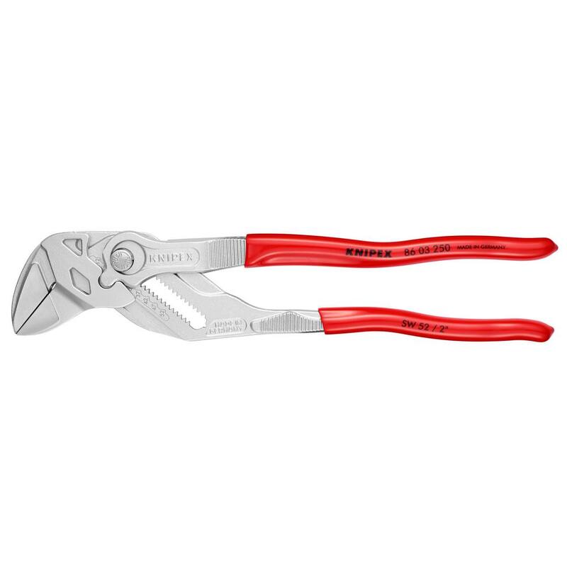 KNIPEX Heavy Duty Forged Steel 10 in. Pliers Wrench with Nickel Plating - 86 03 250