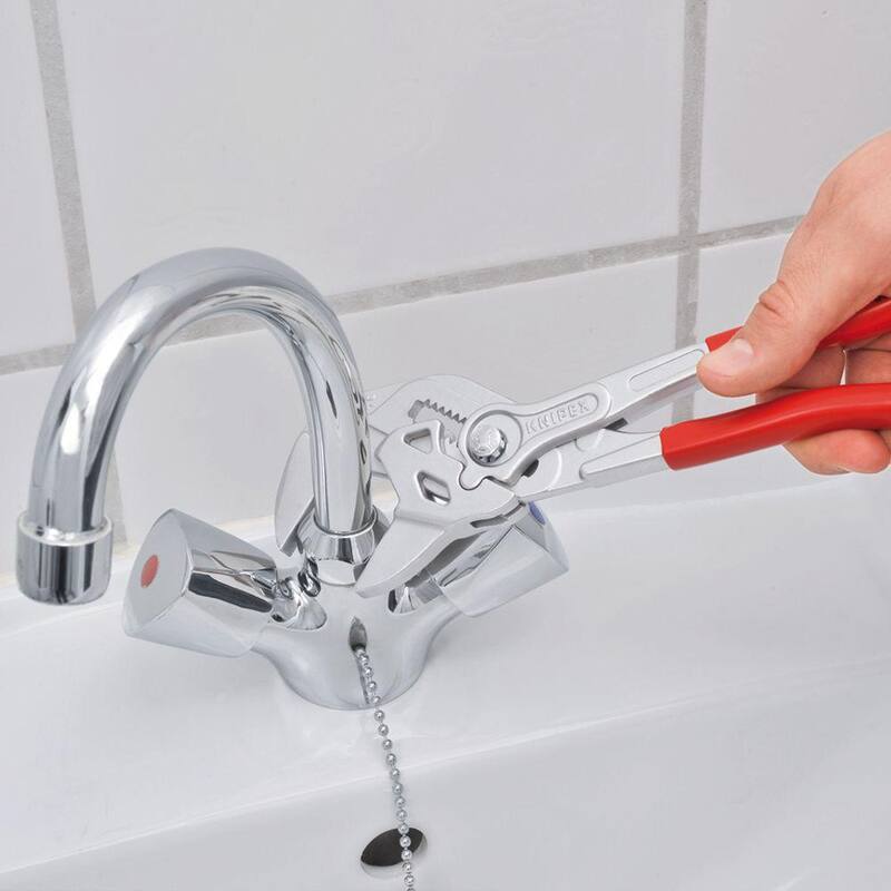 KNIPEX Heavy Duty Forged Steel 10 in. Pliers Wrench with Nickel Plating - 86 03 250
