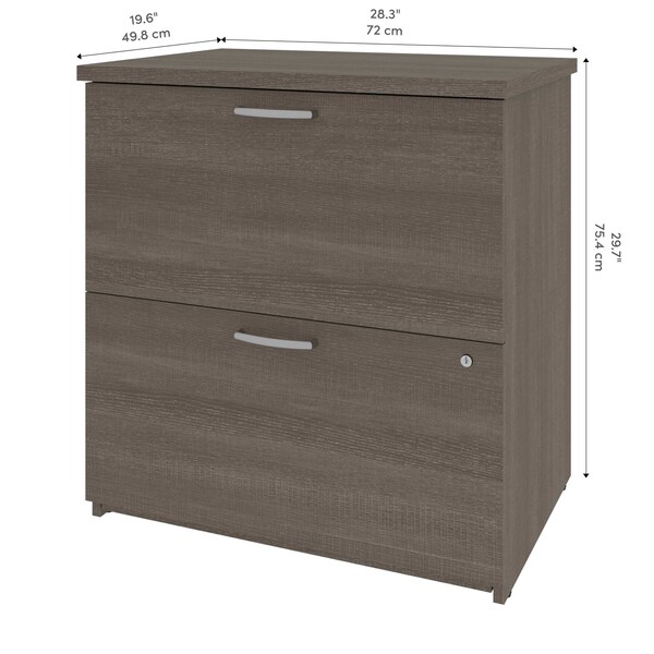 Bestar Bestar Universel 29W Lateral File Cabinet  in bark grey - 46630-1147