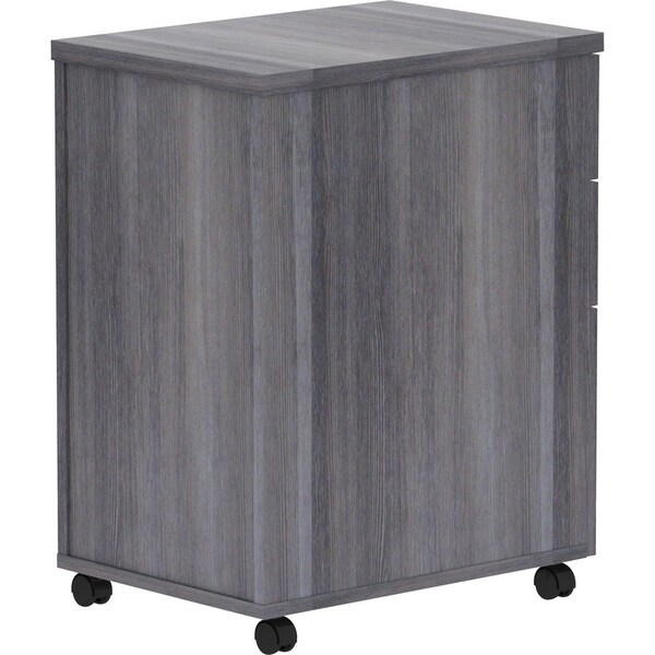 Lorell Pedestal, Mobile, B/B/F, 16"x22"x28-1/4", Weathered Charcoal - LLR69560