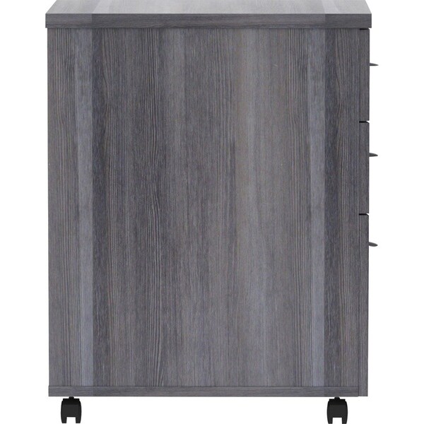 Lorell Pedestal, Mobile, B/B/F, 16"x22"x28-1/4", Weathered Charcoal - LLR69560