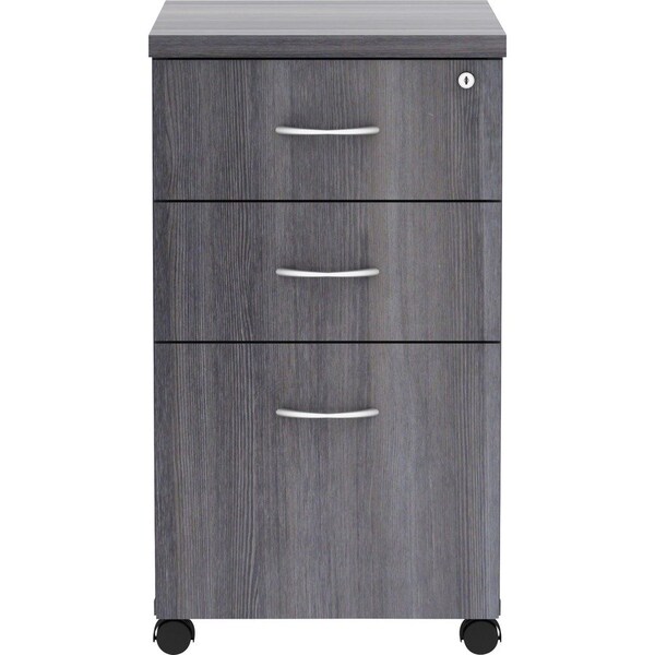 Lorell Pedestal, Mobile, B/B/F, 16"x22"x28-1/4", Weathered Charcoal - LLR69560