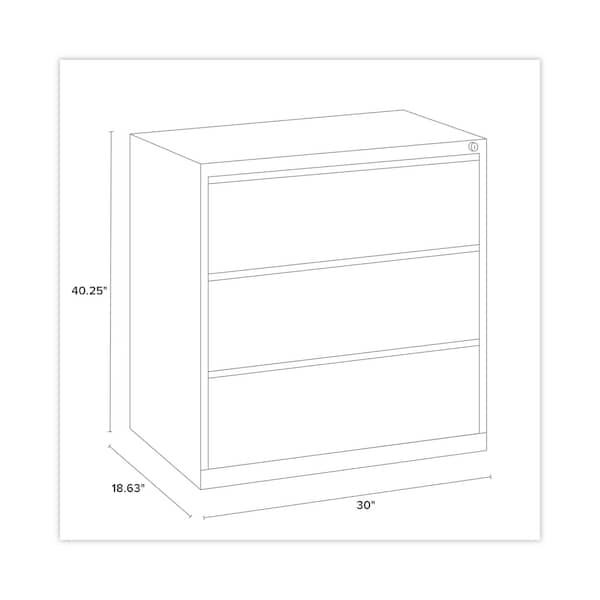 Hirsh Industries 30 in W 3 Drawer File Cabinets, Black, Legal; Letter; A4 - HLF3041BL