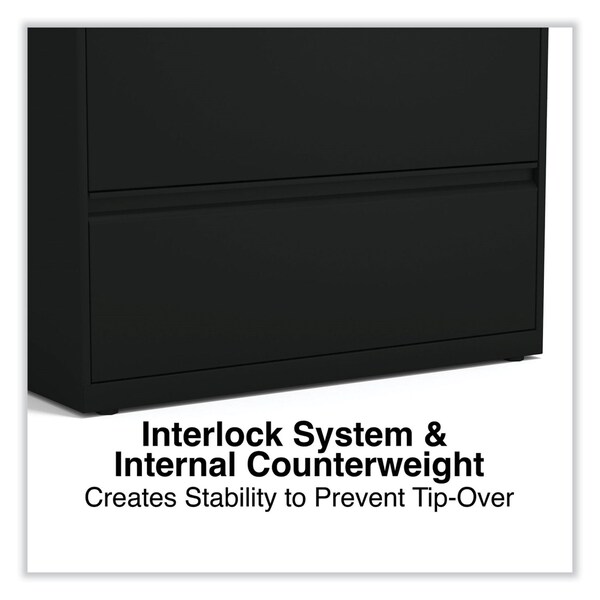 Alera 36 in W 3 Drawer File Cabinets, Black, Legal; Letter; A4; A5 - 17634