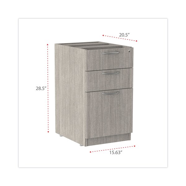 Alera 15.63 in W 3 Drawer File Cabinets, Gray, Legal; Letter - ALEVA532822GY