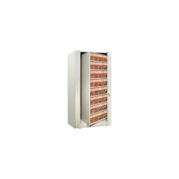 Datum Filing Systems Rotary File Cabinet Starter Unit, Letter, 7 Shelves, Bone White - XLT-S8-T15