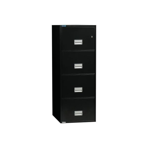 Phoenix Safe International Phoenix Safe Vertical 25" 4-Drawer Letter Fire and Water Resistant File Cabinet, Black - - LTR4W25B