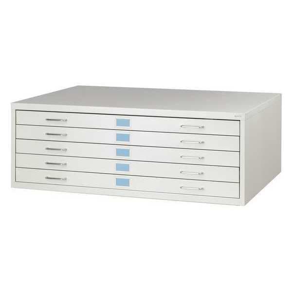 Safco 46-1/4" W 5 Drawer Facil Flat File Cabinet, Light Gray - 4972LG