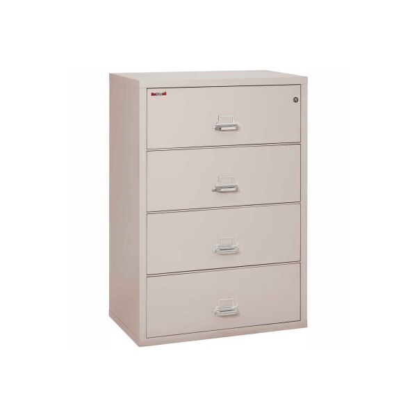Fire King Fireking Fireproof 4 Drawer Lateral File Cabinet Letter-Legal Size 37-1/2"W x 22"D x 53"H - Lt Gray - 43822CPL
