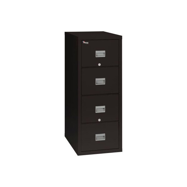 Fire King Fireking Fireproof 4 Drawer Vertical File Cabinet Legal-Letter 17-3/4"Wx25-1/16"Dx52-3/4"H Black - 4P1825-CBL
