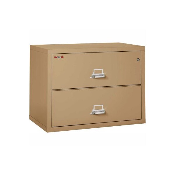 Fire King Fireking Fireproof 2 Drawer Lateral File Cabinet - Letter-Legal Size 37-1/2"W x 22"D x 28"H - Sand - 23822CSA