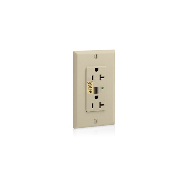 Leviton Receptacle, Deco, 20A, 5-20R, 125V, Ivory - 7380-I