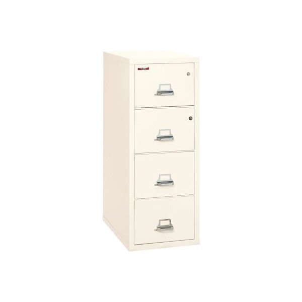 Fire King Fireking Fireproof 4 Drawer Vertical Safe-In-File Legal 20-13/16"Wx31-9/16"Dx52-3/4"H Ivory White - 4-2131-CIWSF