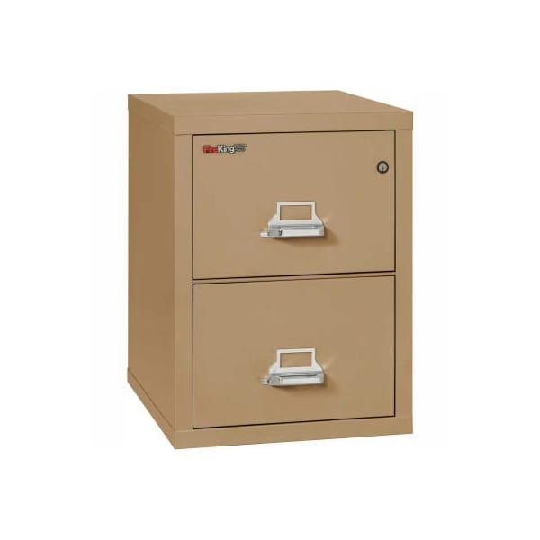 Fire King Fireking Fireproof 2 Drawer Vertical File Cabinet - Legal Size 21"W x 25"D x 28"H - Sand - 2-2125-CSA