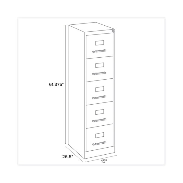 Hirsh Industries 15 in W 5 Drawer File Cabinets, Putty, Letter - HVF1562PY