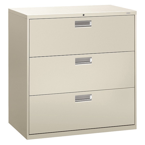 Hon 42" W 3 Drawer File Cabinet, Light Gray, A4/Legal/Letter - H693.L.Q