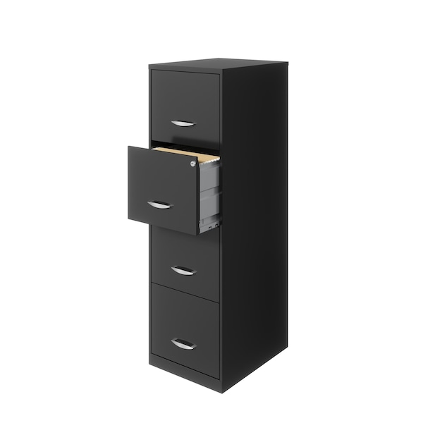 Space Solutions 14.25 in W 4 Drawer Vertical File Cabinet, Charcoal - 24047