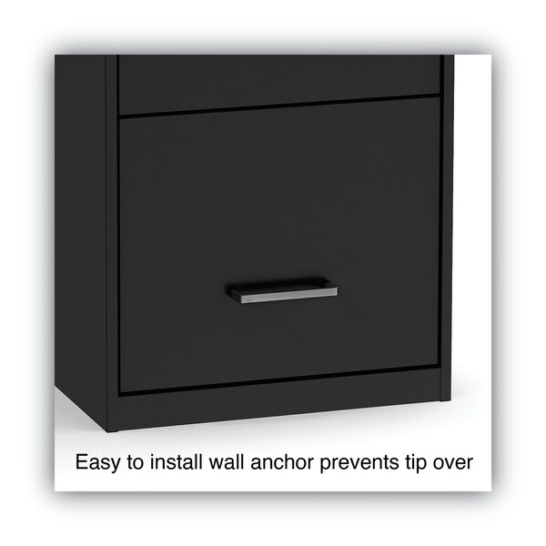 Alera 14 in W 3 Drawer File Cabinets, Black - 2806770