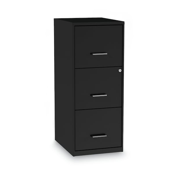 Alera 14 in W 3 Drawer File Cabinets, Black - 2806770