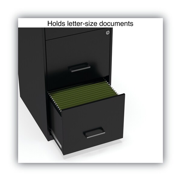 Alera 14 in W 3 Drawer File Cabinets, Black - 2806770