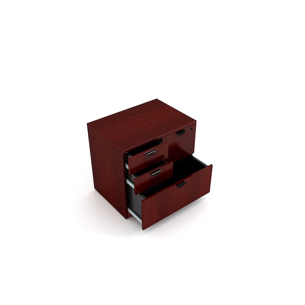 Boss 31" W 4 Drawer Combo File Cabinet, Mahogany, Letter/Legal - N114-M