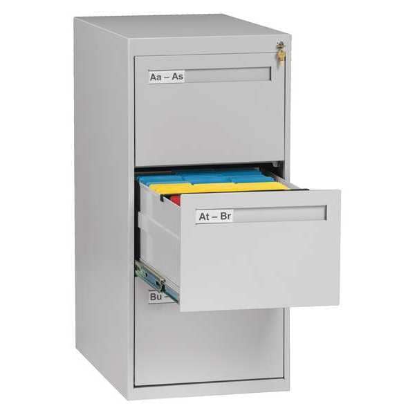 Tennsco 17-15/16" W 3 Drawer Light Gray, Legal - V283C-MFLGY